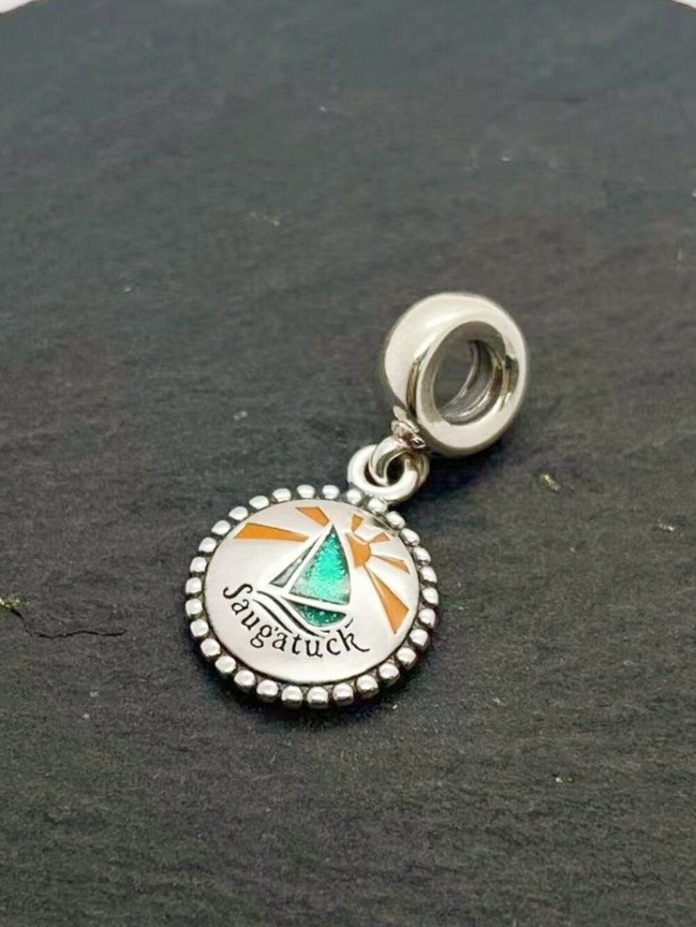 Pandora Saugatuck Michigan Exclusive Charm Sterling Silver Dangle Charm Jewelry